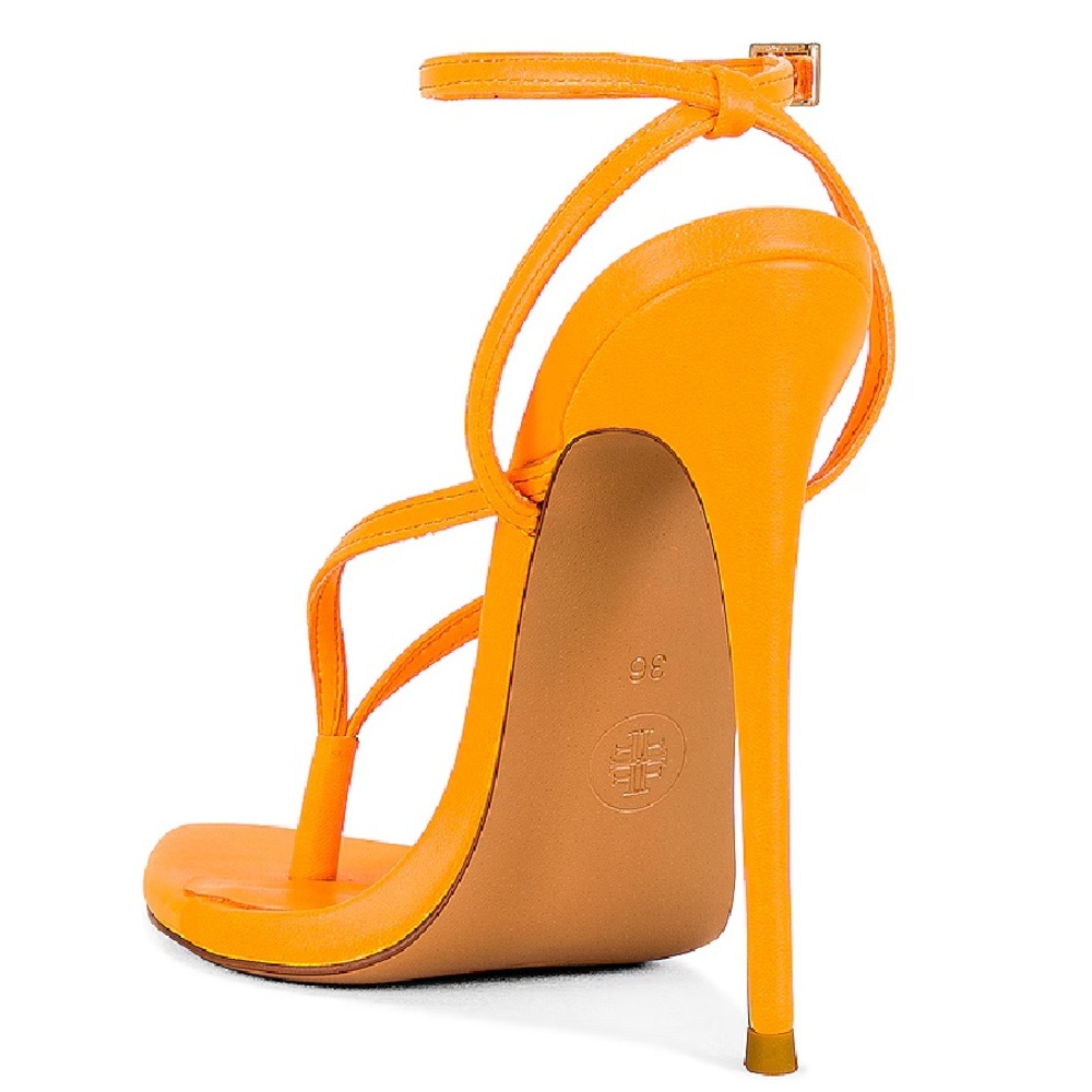 Femme LA Orange Stiletto Sandals, new, size 39 - Picture 2 of 6